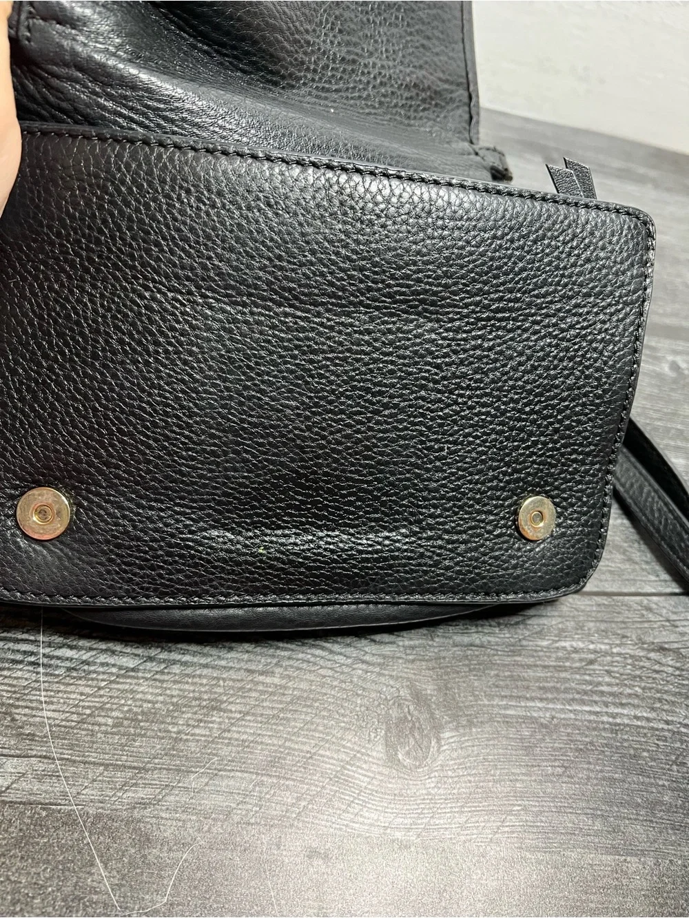 Tory Burch Black Pebbled Leather Crossbody Bag with Gold Hardware